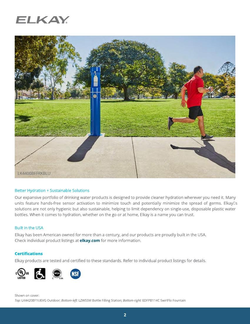ELVEX GLOBAL catalog page 2: Better Hydration + Sustainable Solutions