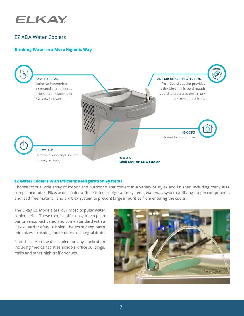 ELVEX GLOBAL catalog page 7: EZ ADA Water Coolers