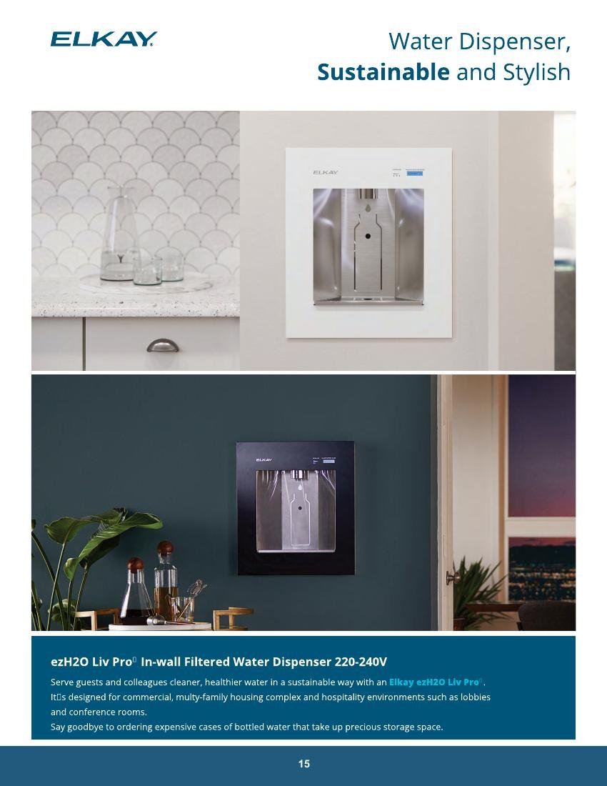 ELVEX GLOBAL catalog page 15: Elkay Water Dispenser