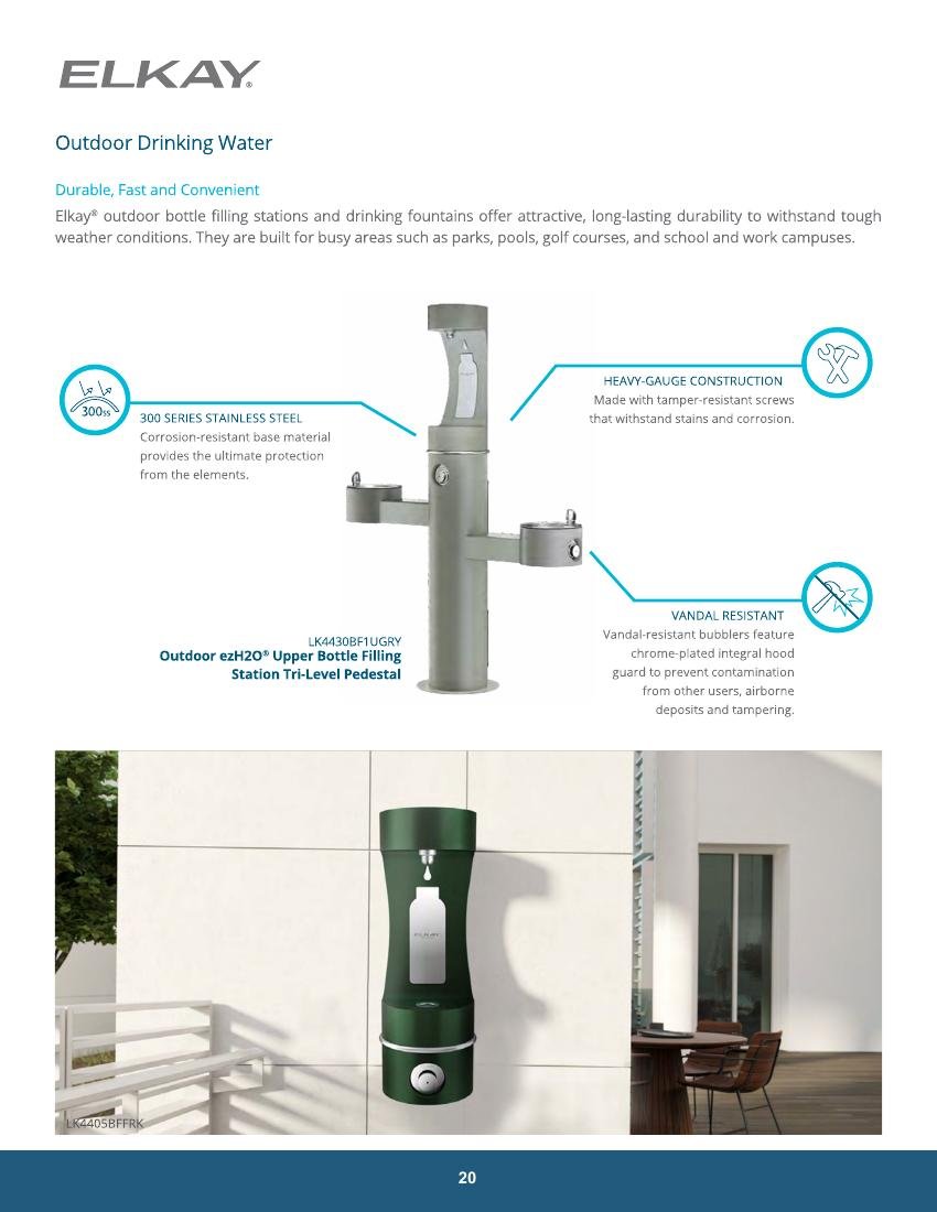 ELVEX GLOBAL catalog page 20: Outdoor Drinking Water